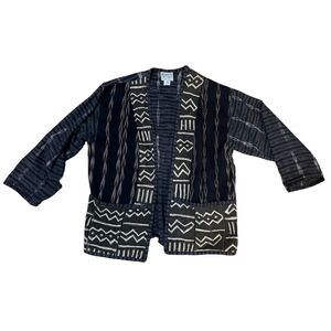 Vintage Veranda Wear Boho Hand Woven Art to wear 100 % Cotton Guatemalan Jacket